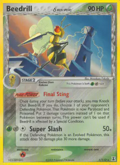 Beedrill δ 1/113 Rare Holo card from Delta Species
