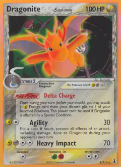 Dragonite δ 3/113 Rare Holo card from Delta Species