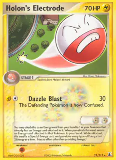 Holon's Electrode 21/113 Rare card from Delta Species