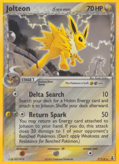 Jolteon δ 7/113 Rare Holo card from Delta Species