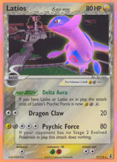 Latios δ 9/113 Rare Holo card from Delta Species