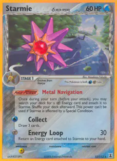 Starmie δ 15/113 Rare Holo card from Delta Species