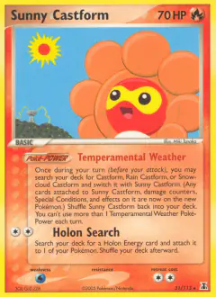 Sunny Castform 31/113 Rare card from Delta Species