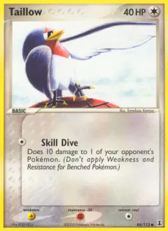 Taillow 86/113 Common card from Delta Species