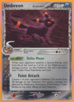 Umbreon δ 17/113 Rare Holo card from Delta Species