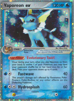 Vaporeon ex 110/113 Rare Holo EX card from Delta Species