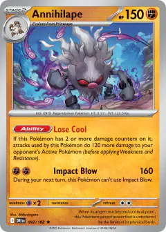 Annihilape 092/182 Rare card from Destined Rivals