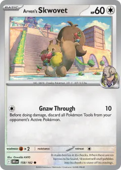 Arven's Skwovet 158/182 Common card from Destined Rivals