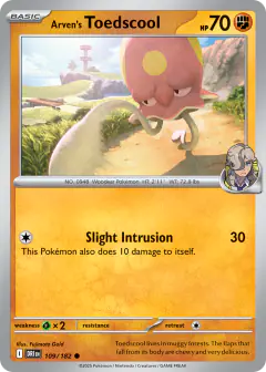 Arven's Toedscool 109/182 Common card from Destined Rivals