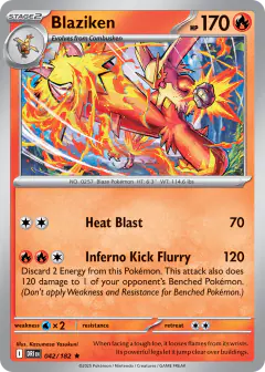Blaziken 042/182 Rare card from Destined Rivals