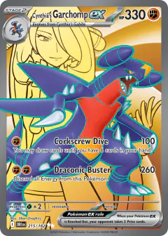 Cynthia's Garchomp ex 215/182 Ultra Rare card from Destined Rivals