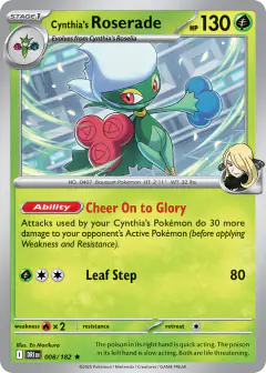 Cynthia's Roserade 008/182 Rare card from Destined Rivals