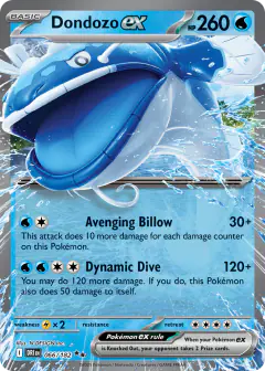 Dondozo ex 066/182 Double Rare card from Destined Rivals
