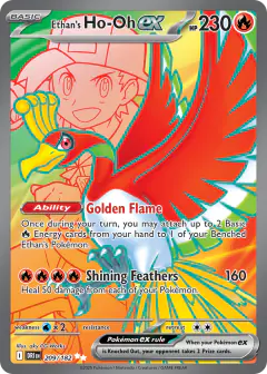 Ethan's Ho-Oh ex 209/182 Ultra Rare card from Destined Rivals
