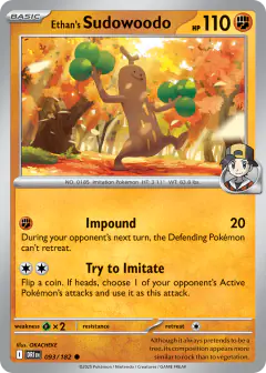 Ethan's Sudowoodo 093/182 Common card from Destined Rivals