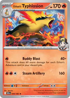 Ethan's Typhlosion 034/182 Rare card from Destined Rivals