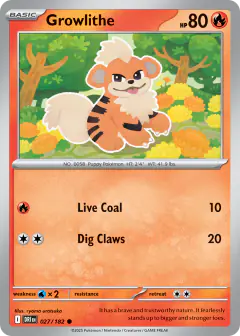 Growlithe 027/182 Common card from Destined Rivals
