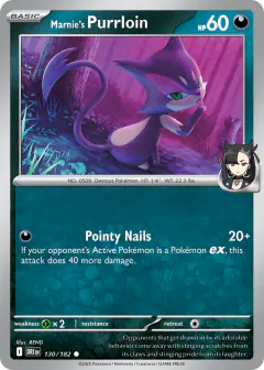 Marnie's Purrloin 130/182 Common card from Destined Rivals