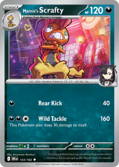 Marnie's Scrafty 133/182 Uncommon card from Destined Rivals