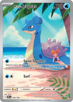 Misty's Lapras 194/182 Illustration Rare card from Destined Rivals
