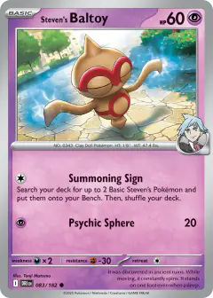 Steven's Baltoy 083/182 Common card from Destined Rivals