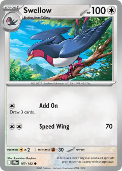 Swellow 157/182 Common card from Destined Rivals