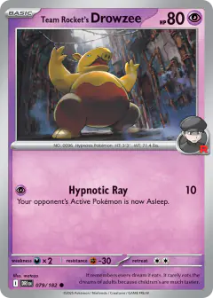 Team Rocket's Drowzee 079/182 Common card from Destined Rivals