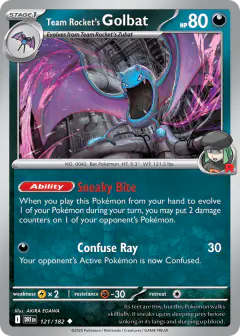 Team Rocket's Golbat 121/182 Uncommon card from Destined Rivals