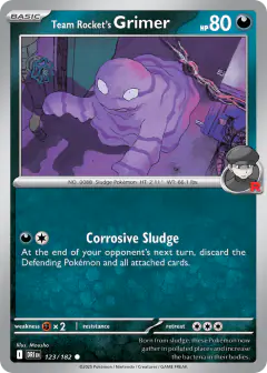 Team Rocket's Grimer 123/182 Common card from Destined Rivals