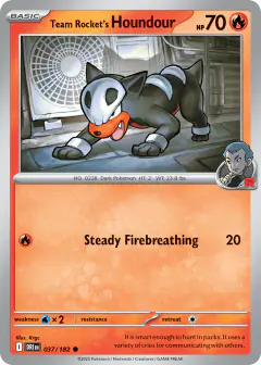 Team Rocket's Houndour 037/182 Common card from Destined Rivals