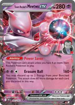 Team Rocket's Mewtwo ex 081/182 Double Rare card from Destined Rivals