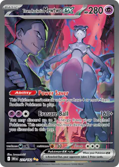 Team Rocket's Mewtwo ex 231/182 Special Illustration Rare card from Destined Rivals