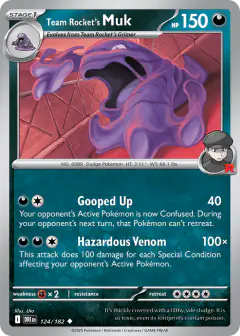 Team Rocket's Muk 124/182 Uncommon card from Destined Rivals