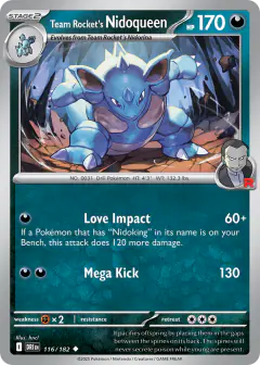 Team Rocket's Nidoqueen 116/182 Uncommon card from Destined Rivals