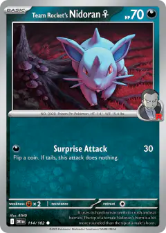 Team Rocket's Nidoran♀ 114/182 Common card from Destined Rivals