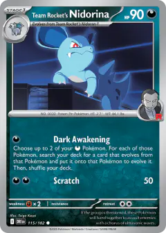Team Rocket's Nidorina 115/182 Common card from Destined Rivals