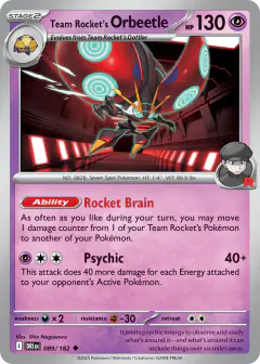Team Rocket's Orbeetle 089/182 Uncommon card from Destined Rivals