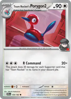 Team Rocket's Porygon2 154/182 Common card from Destined Rivals