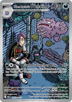 Team Rocket's Weezing 199/182 Illustration Rare card from Destined Rivals