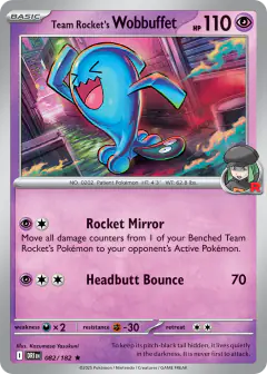 Team Rocket's Wobbuffet 082/182 Rare card from Destined Rivals