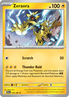 Zeraora 078/182 Rare card from Destined Rivals