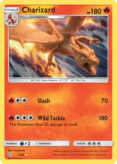 Charizard 5/18 Rare Ultra card from Detective Pikachu