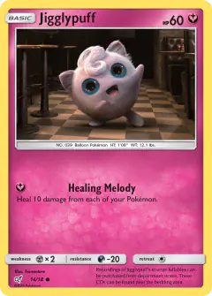 Jigglypuff 14/18 Common card from Detective Pikachu