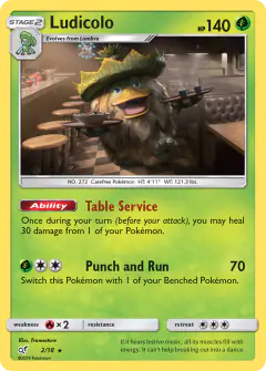 Ludicolo 2/18 Rare card from Detective Pikachu