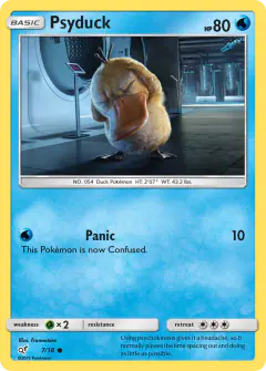 Psyduck 7/18 Common card from Detective Pikachu