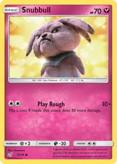 Snubbull 15/18 Common card from Detective Pikachu