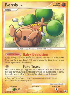 Bonsly 71/130 Common card from Diamond & Pearl Base