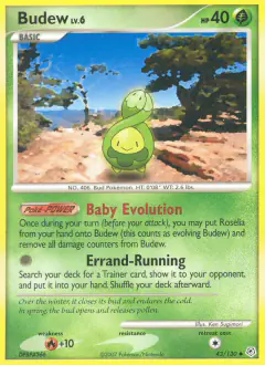 Budew 43/130 Uncommon card from Diamond & Pearl Base