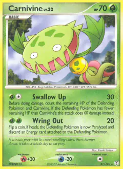 Carnivine 21/130 Rare card from Diamond & Pearl Base