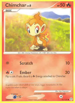 Chimchar 76/130 Common card from Diamond & Pearl Base